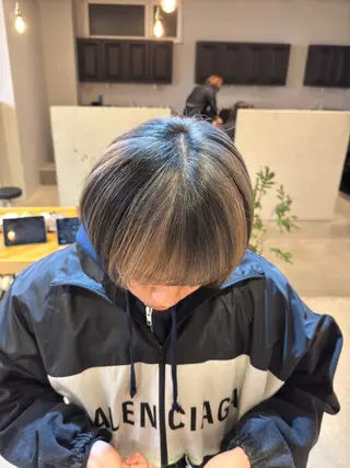 ミディアム カラー シャドウパーマ No.1うえちりくのヘアスタイル