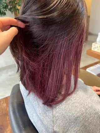 ミディアム カラー bh.maara デザイン／ハイトーンのヘアスタイル