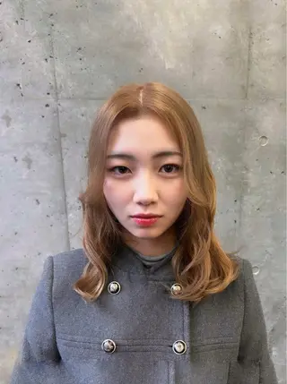 ミディアム 💙ハイトーン／韓国 style あかねのヘアスタイル