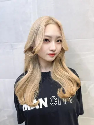 ロング のり🐼顔まわり/ 韓国/レイヤーカットのヘアスタイル