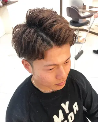 ショート カラー パーマ メンズ 🟦メンズパーマ🟦 横浜駅｜小上馬淳司のヘアスタイル