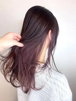 ロング カラー 韓国レイヤーカット/ ダブルカラーのヘアスタイル