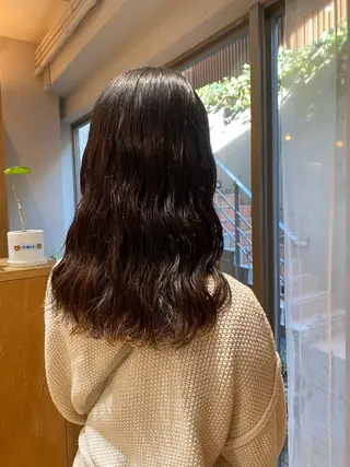 セミロング 大人可愛い♡コテ巻き パーマ🌼杉田 萌恵のヘアスタイル