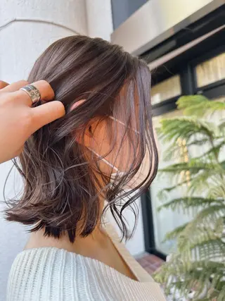 ミディアム ブリーチカラー/ベー ジュ/Hono🦖のヘアスタイル