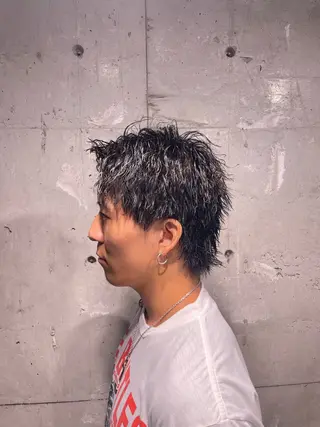 ショート パーマ メンズ 艶髪/透明感🪽 DISCO🪽のヘアスタイル