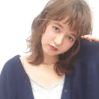ミディアム カラー 齋藤 咲のヘアスタイル