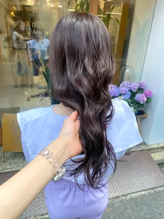 セミロング カラー 安永 涼のヘアスタイル