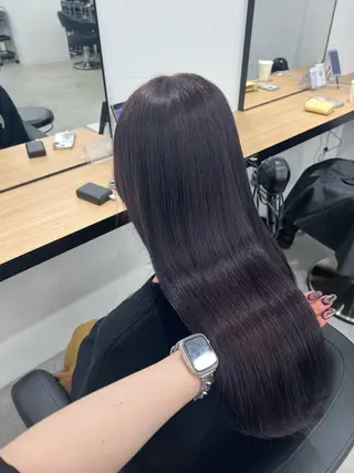 ロング カラー 暗髪🩶ラベンダー/ ブルー/ユウナ🤍のヘアスタイル