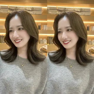 ミディアム 🌈韓国ヘア　🌈 銀座　KANAのヘアスタイル