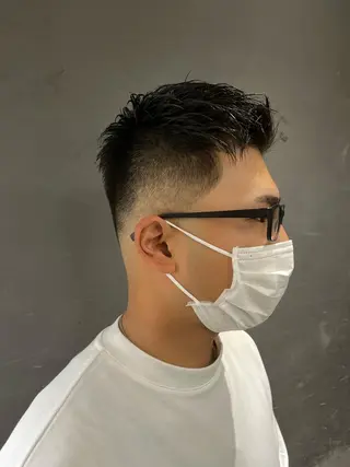 ショート パーマ メンズ アイブロウ 京都駅メンズカット/ パーマ/Keigoのヘアスタイル