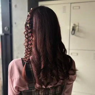 セミロング ヘアアレンジ 透明感カラー/赤み消 しカラー/もものヘアスタイル