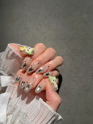 ネイル I-nailロング /ワンホン/キラキラのネイルデザイン