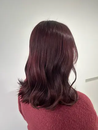 セミロング カラー 愛結 暖色カラー🎀🩰のヘアスタイル