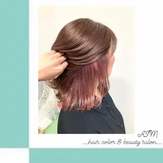 セミロング カラー パーマ ヘアアレンジ キッズ 髪質改善✧︎カラー 💎AIM【アイム】のヘアスタイル