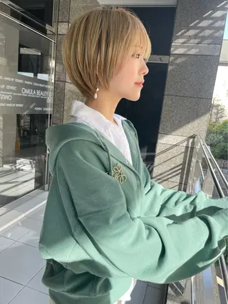 ショート カラー パーマ 平川 一真のヘアスタイル