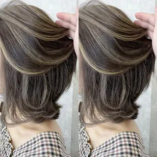 ミディアム カラー 韓国風×透明感カラー 髪質改善オタベシンヤのヘアスタイル