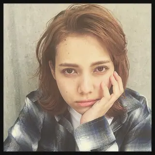 ミディアム カラー パーマ ヘアアレンジ メンズ キッズ ネイル マツエク・マツパ アイブロウ 🌈髪質改善🉐割✨ 🌸“ever”🌸のヘアスタイル
