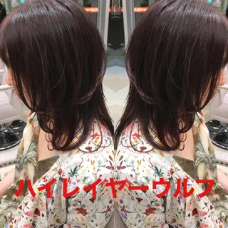 セミロング カラー ヘアアレンジ レイヤー/ハイライト /立川/赤池宏隆のヘアスタイル