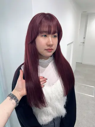 ロング カラー 暗髪🩶ラベンダー/ ブルー/ユウナ🤍のヘアスタイル