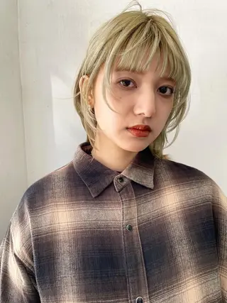 ショート カラー ヘアアレンジ 丸山渉/表参道 レイヤーボブのヘアスタイル