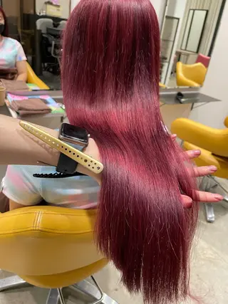 ロング カラー ヘアアレンジ 🧸ハイトーン🧸 ゆっきー🧸のヘアスタイル