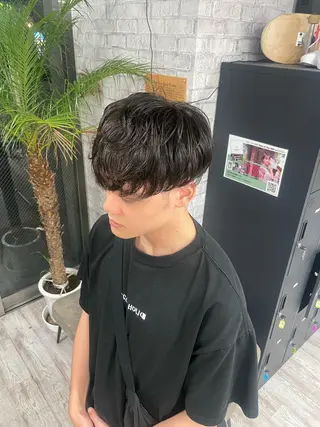 パーマ メンズ MOMO艶髪 🩵モテカラーのヘアスタイル