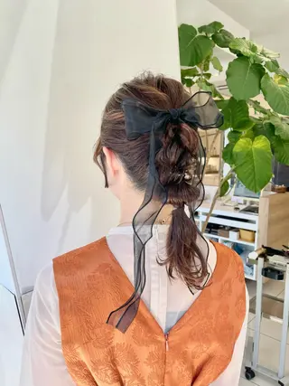 セミロング 鎌倉/アレンジ/暗髪 /髪質改善/ ユキミのヘアスタイル