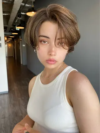 ショート カラー 似合わせカラーパーマ 🌿kitin米川のヘアスタイル