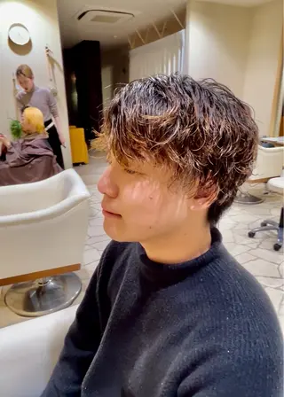 パーマ メンズ 山口 陸のヘアスタイル