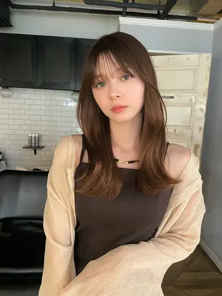 セミロング カラー 遠藤 眞実のヘアスタイル