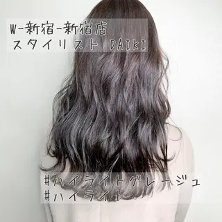 ロング カラー パーマ ヘアアレンジ メンズ キッズ ネイル マツエク・マツパ 新宿駅近♡友達とOK 🦋W -ワット -のヘアスタイル
