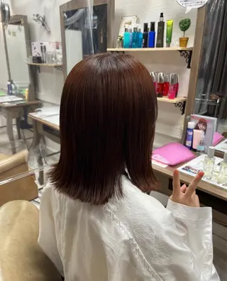 セミロング カラー 中村 由布紀のヘアスタイル