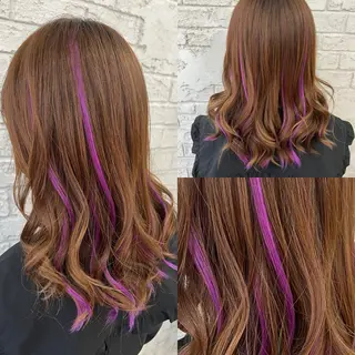 セミロング エクステ＆艶カラー 🎀YURINA🎀のヘアスタイル