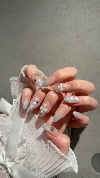 ネイル I-nailロング /ワンホン/キラキラのネイルデザイン