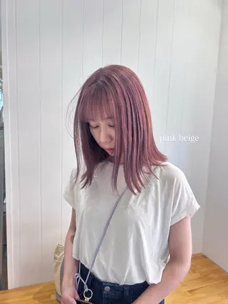セミロング カラー ブリーチなしWカラー ／レイヤー🎀マリノのヘアスタイル