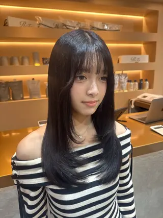 ロング カラー ʚザクザクレイヤー× 艶透明感/にしじまɞのヘアスタイル