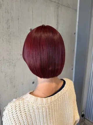 ミディアム カラー ヘアアレンジ ボブ×艶カラー 特化・リクト💥のヘアスタイル