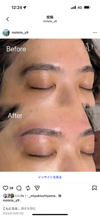 メンズ アイブロウ eye Lani AO所属・Lani AO yuukaの眉毛・アイブロウイメージ