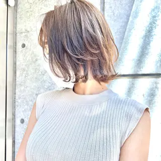 ショート カラー 癖毛救済✂️ボブ /髪質改善ストレートのヘアスタイル