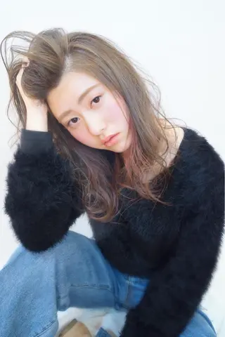 ミディアム カラー パーマ 小島 脩のヘアスタイル