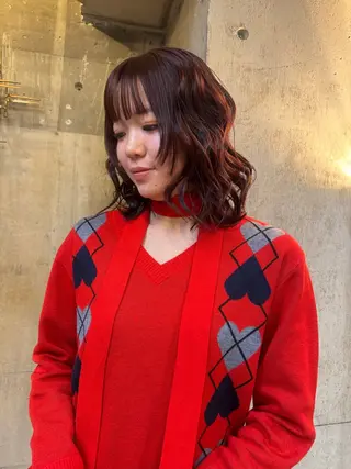 ミディアム カラー パーマ 🍈yurina 福岡/パーマ🍈のヘアスタイル