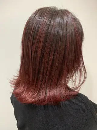 ミディアム カラー 薄田 珠美のヘアスタイル