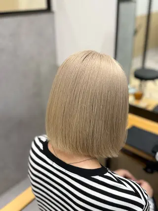 ショート ブリーチ/髪質改善/ 岡山駅/のりまきのヘアスタイル