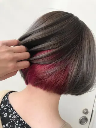 ショート カラー ヘアアレンジ kei🤎ベージュ /透明感カラー/博多のヘアスタイル