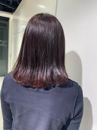 セミロング カラー ヘアアレンジ 透明感カラー 古山 結季🌙🖤のヘアスタイル