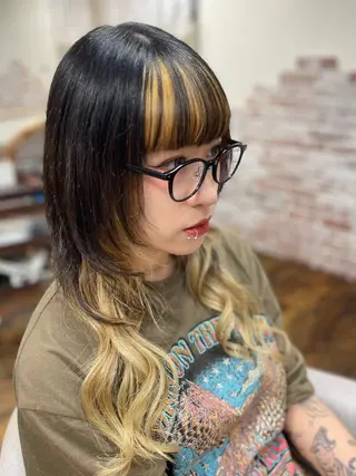 ロング カラー 🐺新宿manabu プルエクステのヘアスタイル