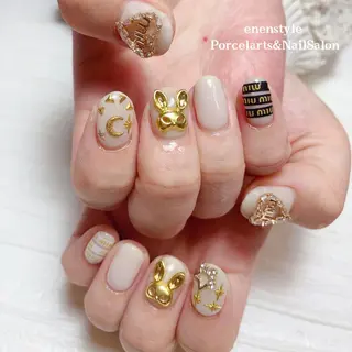 ミディアム ネイル 🐾enen style 🐾のネイルデザイン
