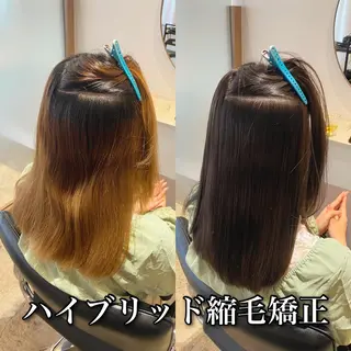 セミロング カラー パーマ ブリーチ縮毛矯正/ デサキ ショウヘイのヘアスタイル