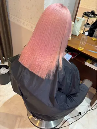 ミディアム カラー ハイトーン ブリーチ azu/中庄駅前店のヘアスタイル