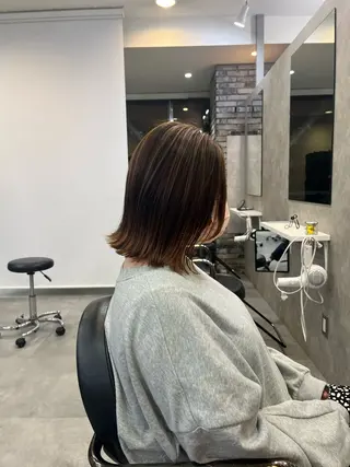 ショート カラー 平尾/高宮/艶カラー /ハイライト/綜一郎のヘアスタイル